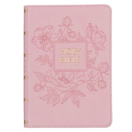 KJV Large Print Compact Bible, Ballet Pink Faux Leather