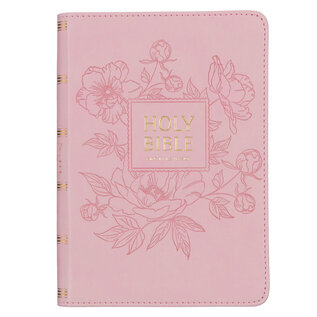 KJV Large Print Compact Bible, Ballet Pink Faux Leather