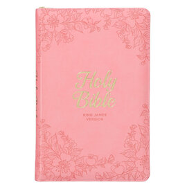 KJV Deluxe Gift Bible, Blossom Pink Faux Leather, Indexed w/Zipper