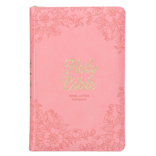 KJV Deluxe Gift Bible, Blossom Pink Faux Leather, Indexed w/Zipper