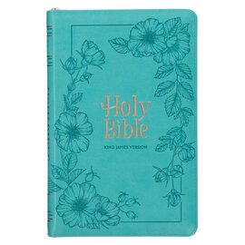 KJV Deluxe Gift Bible, Teal Faux Leather, Indexed w/Zipper