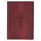 KJV Large Print Thinline Bible, Burgundy Cross Faux Leather, Indexed
