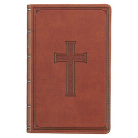 KJV Giant Print Reference Bible, Honey Brown Faux Leather, Indexed