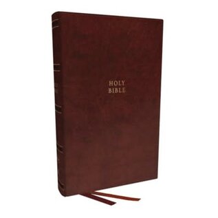 NKJV Single Column Reference Bible, Brown Leathersoft