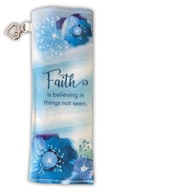 Eyeglass Case - Faith Is Believing In Things Not Seen W/Heart Charm