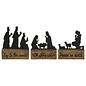 Nativity - Silhouettes on Wood Blocks, 3 Piece
