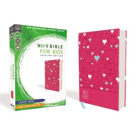 NIrV Large Print Thinline Bible for Kids, Pink Leathersoft