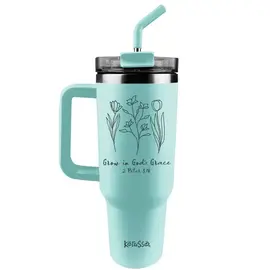 Stainless Steel Mug w/Straw - Grow in God's Grace (40 oz)