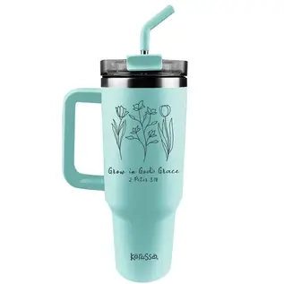 Stainless Steel Mug w/Straw - Grow in God's Grace (40 oz)