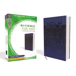 NIrV Large Print Thinline Bible for Kids, Blue Leathersoft
