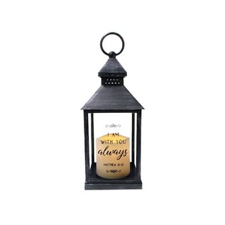 LED Candle Lantern - I Am With You Always, Black