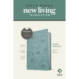 NLT Thinline Reference Bible, Floral Leaf Teal LeatherLike (Filament)
