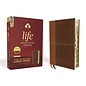 NIV Large Print Life Application Study Bible, Brown Leathersoft, Indexed