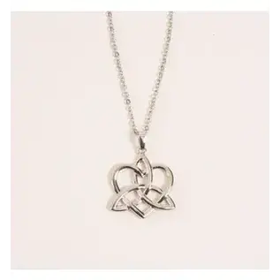 Necklace - Celtic Heart Knot Pendant, Silver