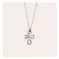 Necklace - Flower Cross Pendant, Silver 18"