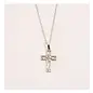 Necklace - Framed Cross Pendant, Silver 18"