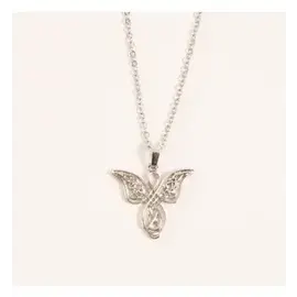 Necklace - Celtic Angel Pendant, Silver 18"