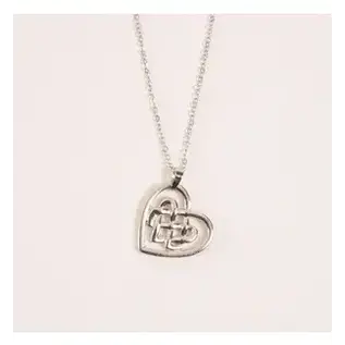 Necklace - Celtic Heart Pendant, Silver 18"