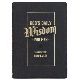 God's Daily Wisdom For Men: 365 Devotions (Boyd Bailey), Brown Faux Leather