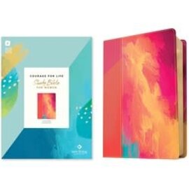 NLT Courage for Life Study Bible for Women, Fierce Pink LeatherLike (Filament)