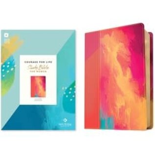 NLT Courage for Life Study Bible for Women, Fierce Pink LeatherLike (Filament)