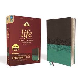 NIV Personal Size Life Application Study Bible, Gray/Teal Leathersoft