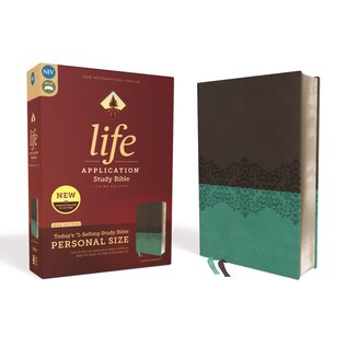 NIV Personal Size Life Application Study Bible, Gray/Teal Leathersoft