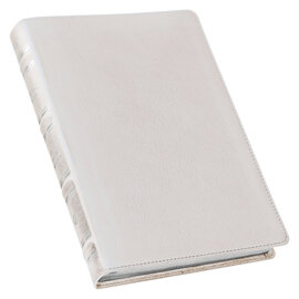 KJV Giant Print Full-Size Bible, White Full Grain Leather, Indexed