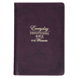NLT Everyday Devotional Bible for Women, Framed Purple Faux Leather