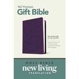 NLT Premium Gift Bible, Purple Petals LeatherLike