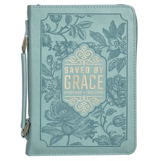 Bible Cover - Saved by Grace, Teal