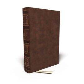 NKJV Single Column Wide Margin Reference Bible, Brown Leathersoft, Indexed