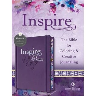 NLT Inspire Praise Bible, Purple LeatherLike