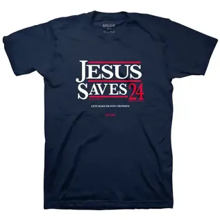 T-shirt - Jesus Saves 24, Navy
