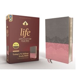 NIV Life Application Study Bible, Gray/Pink Leathersoft, Red Letter