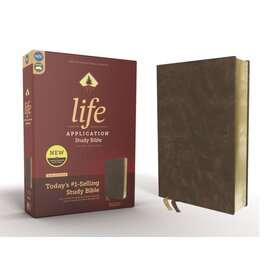 NIV Life Application Study Bible, Distressed Brown Bonded Leather, Red Letter