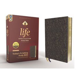 NIV Life Application Study Bible, Navy Floral Bonded Leather, Red Letter