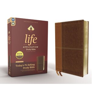 NIV Life Application Study Bible, Brown Leathersoft, Red Letter
