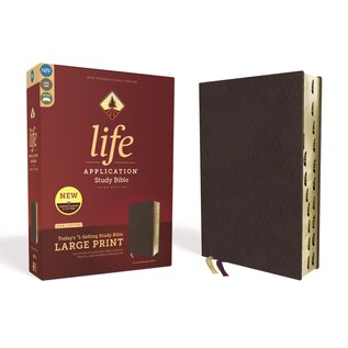 NIV Large Print Life Application Study Bible, Burgundy Bonded Leather, Indexed