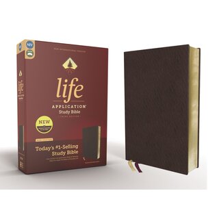 NIV Life Application Study Bible, Burgundy Bonded Leather, Red Letter