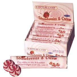 Scripture Candy - Strawberries & Cream Roll (10 candies per roll)