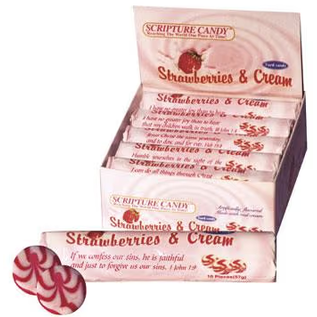 Scripture Candy - Strawberries & Cream Roll (10 candies per roll)