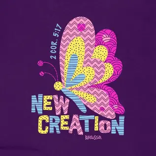 Kids T-shirt - New Creation, Purple Butterfly