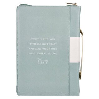 Bible Cover - Trust in the Lord, Pearlescent Pewter Floral