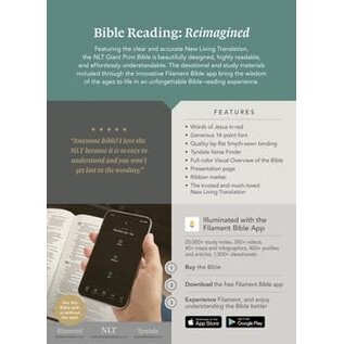 NLT Giant Print Bible, Black LeatherLike, Indexed (Filament)