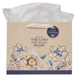 Gift Bag - Happy Birthday (Trust in the Lord), Large