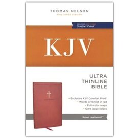 KJV Ultra Thinline Bible, Brown Leathersoft