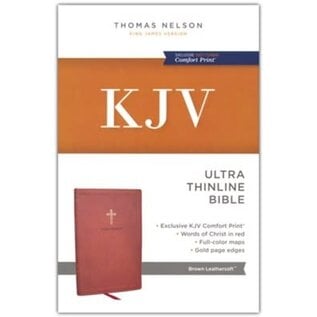KJV Ultra Thinline Bible, Brown Leathersoft