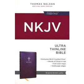 NKJV Ultra Thinline Bible,  Burgundy Bonded Leather