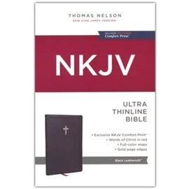 NKJV Ultra Thinline Bible,  Black Leathersoft